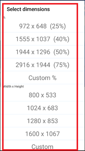 How to increase resolution of an image on android